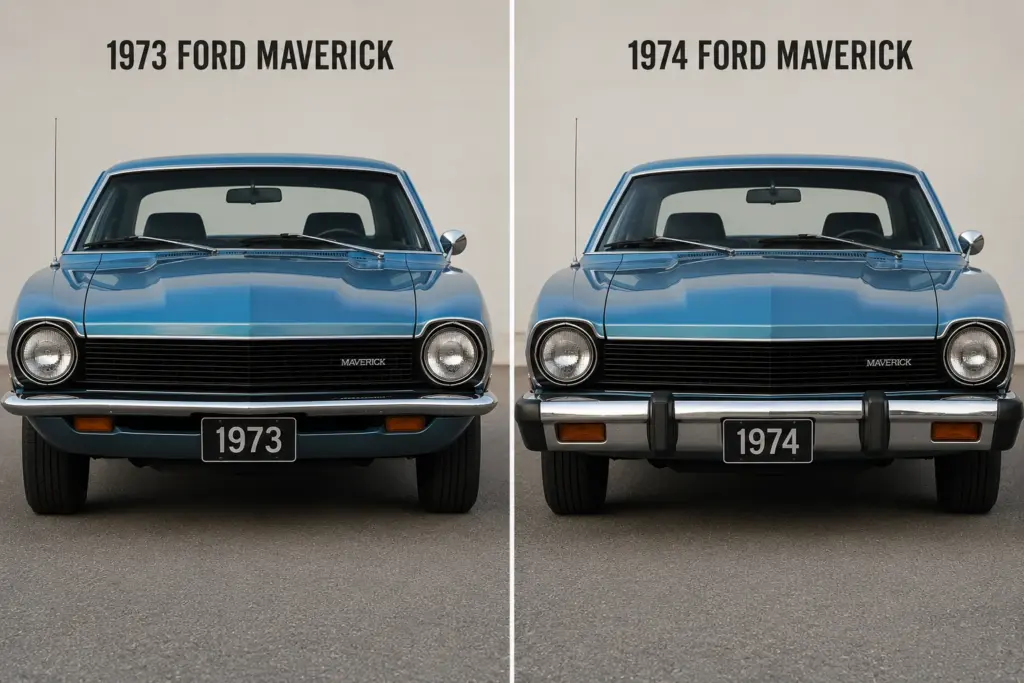 Ford_Maverick_1973_vs_1974_Bumper_Comparison Ford_Maverick_1973 vs 1974 Bumper Comparison